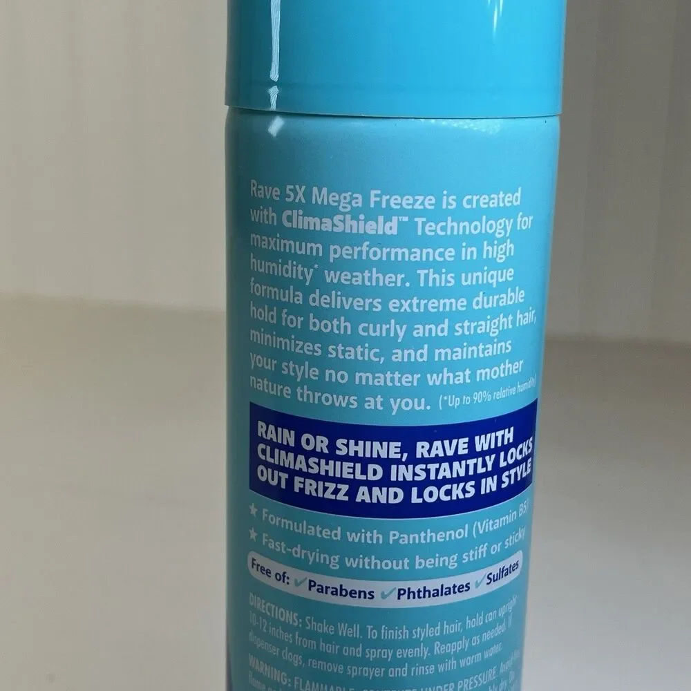 Rave 5X Mega Freeze Unscented Aerosol‎ Hairspray 1 COUNT - 11 Oz Hair Spray